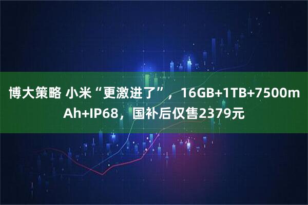 博大策略 小米“更激进了”，16GB+1TB+7500mAh+IP68，国补后仅售2379元